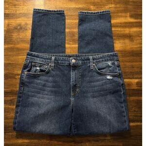 Joes Jeans Womens 31 Boyfriend Slim Ankle Mid Rise Medium Wash Distressed Denim